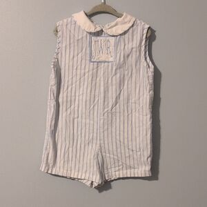 Striped Sleeveless Shortall